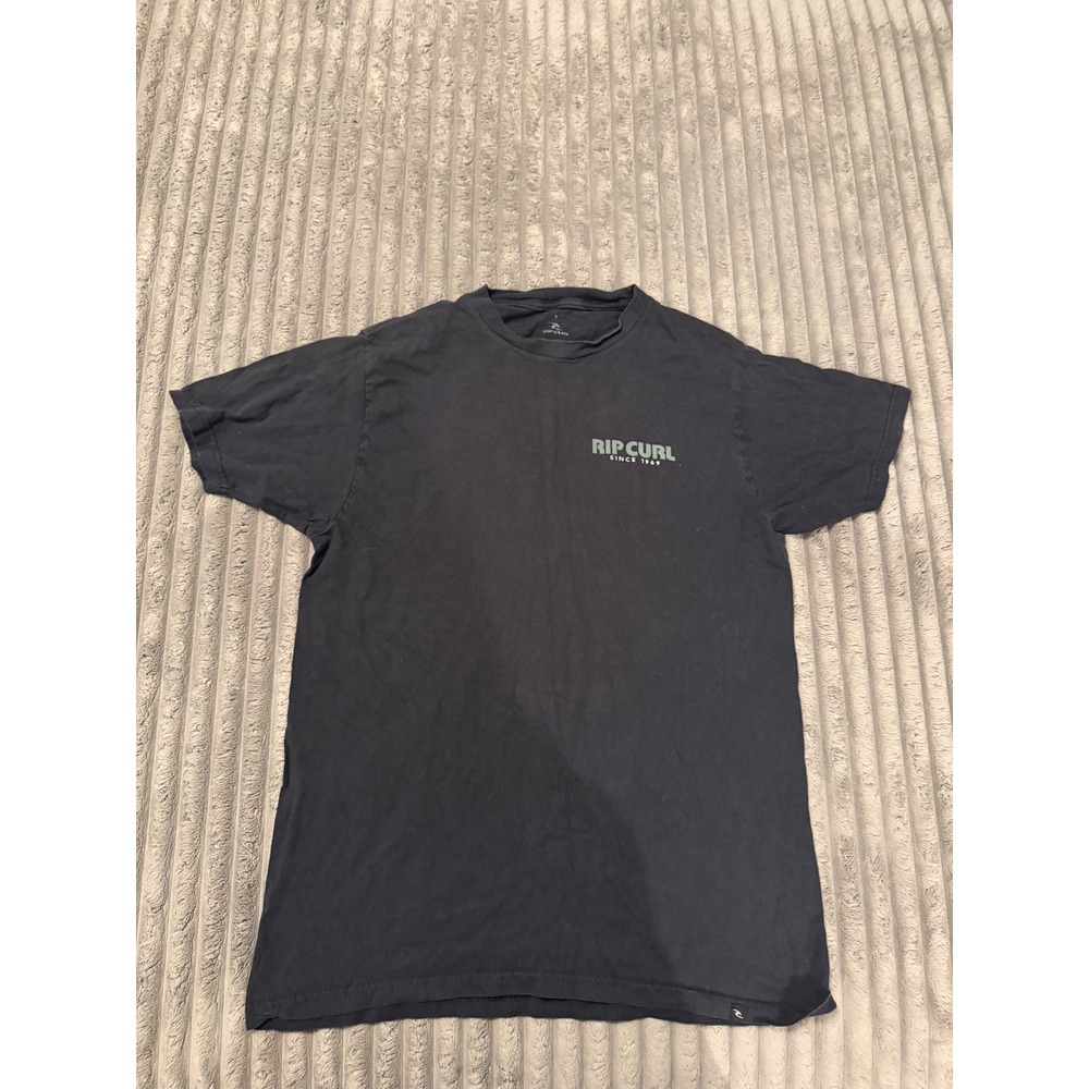 Rip Curl Mens Graphic T-Shirt Black Short Sleeve Surf Company Logo Size M